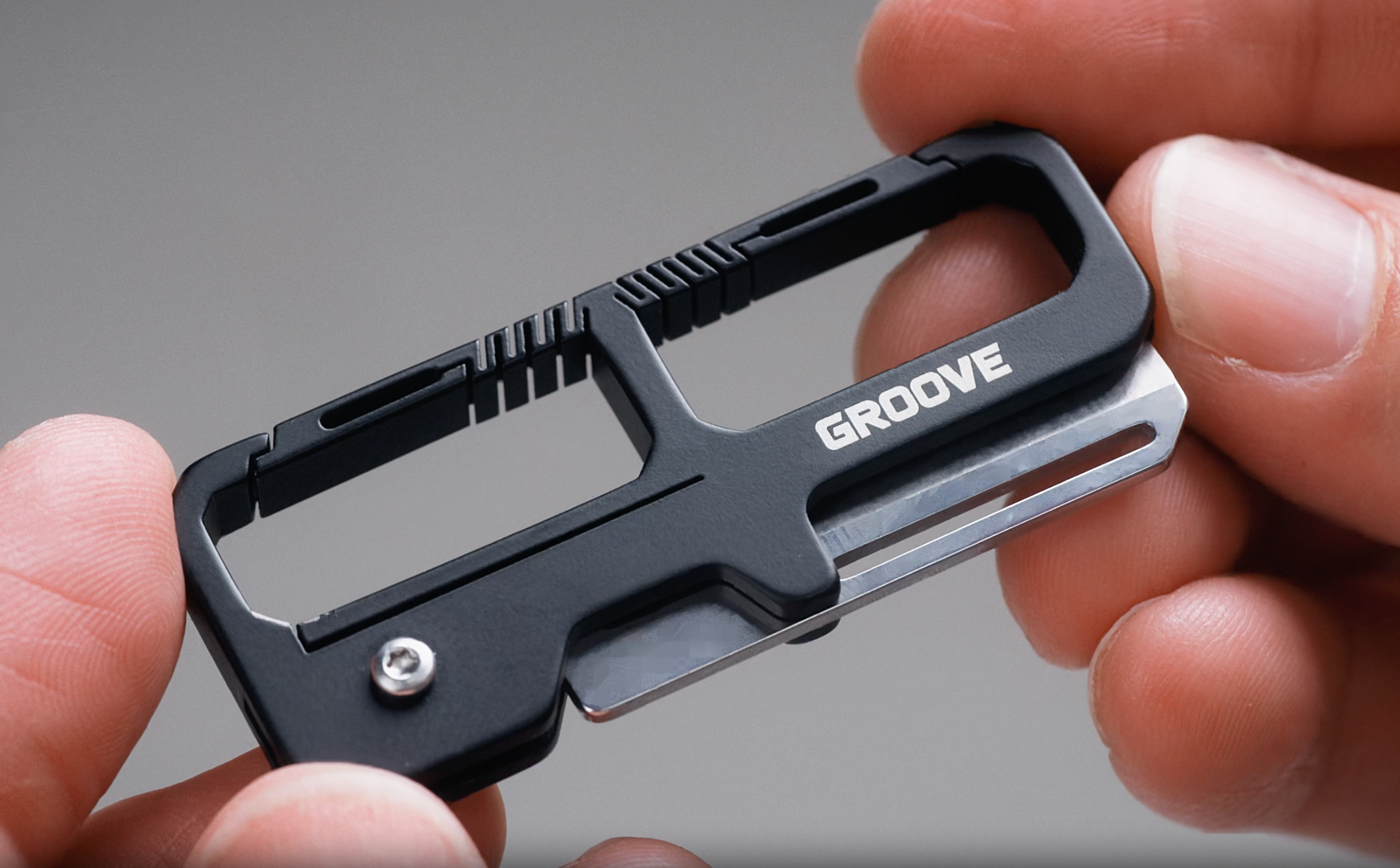 Groove® Carabiner Knife - Silver