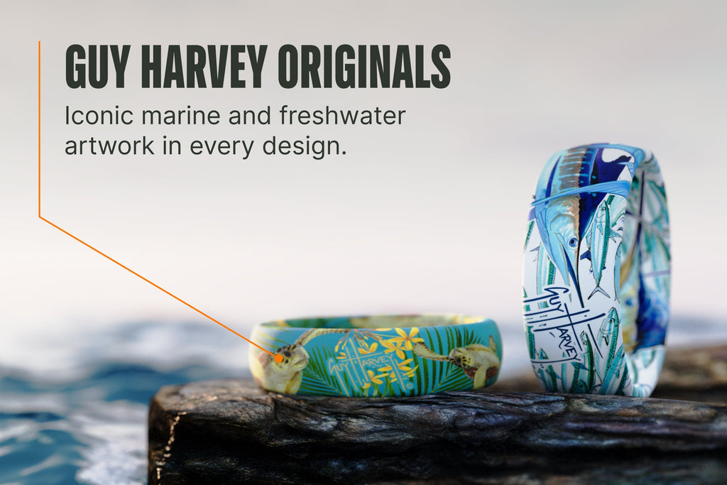 Guy Harvey Pink Hibiscus Turtle Thin Ring